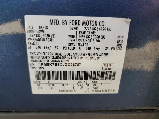 2018 FORD EXPLORER - 1FM5K7B8XJGC26787