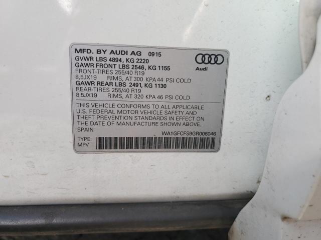 VIN WA1GFCFS9GR006046 2016 AUDI Q3 no.13