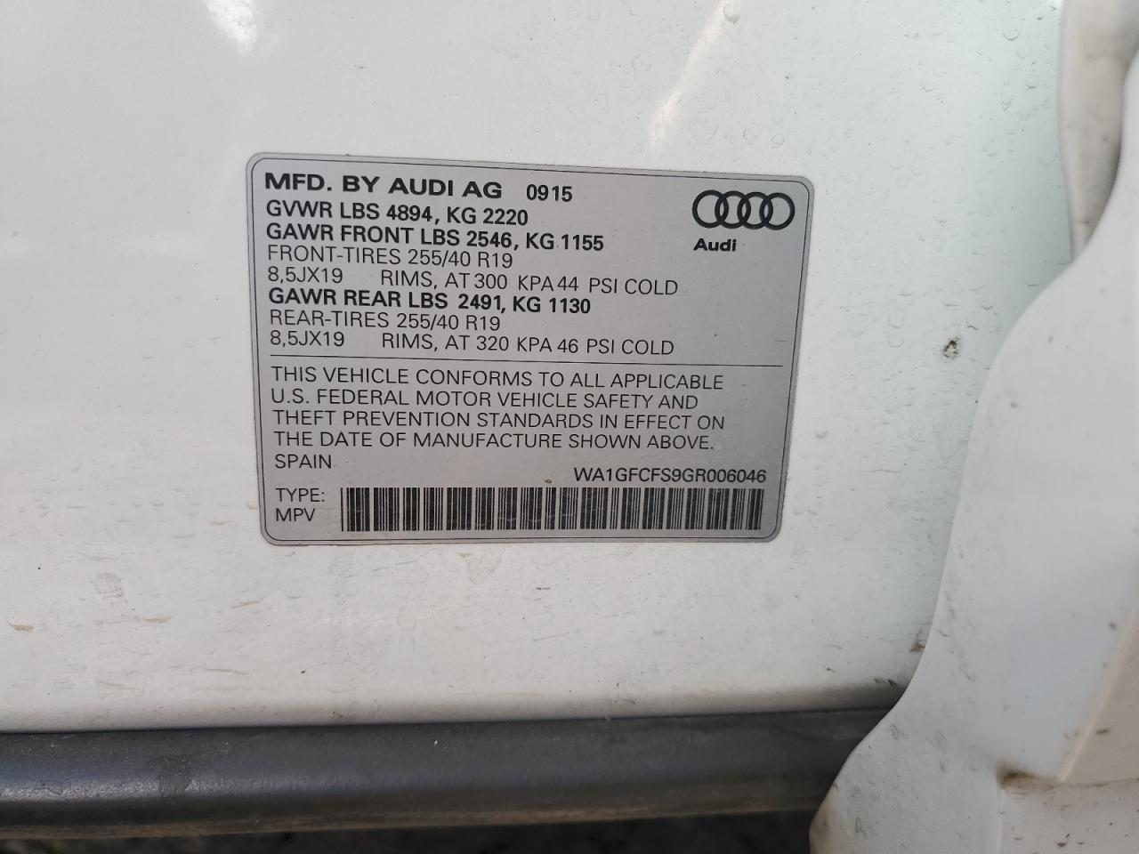 Lot #3020233487 2016 AUDI Q3 PRESTIG