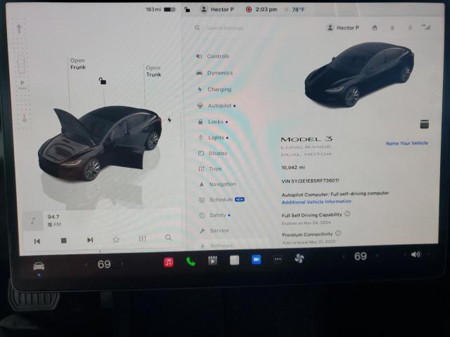 2024 TESLA MODEL 3 - 5YJ3E1EB5RF736011