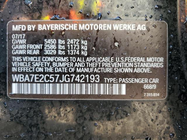 VIN WBA7E2C57JG742193 2018 BMW 7 SERIES no.13