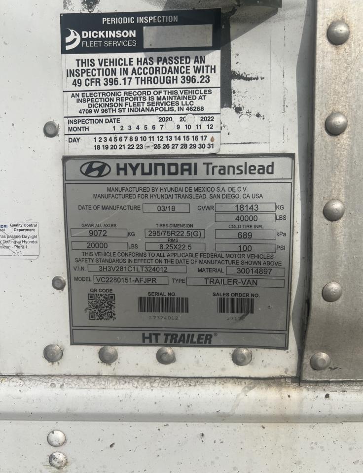 Lot #3024142802 2020 HYUNDAI TRAILER