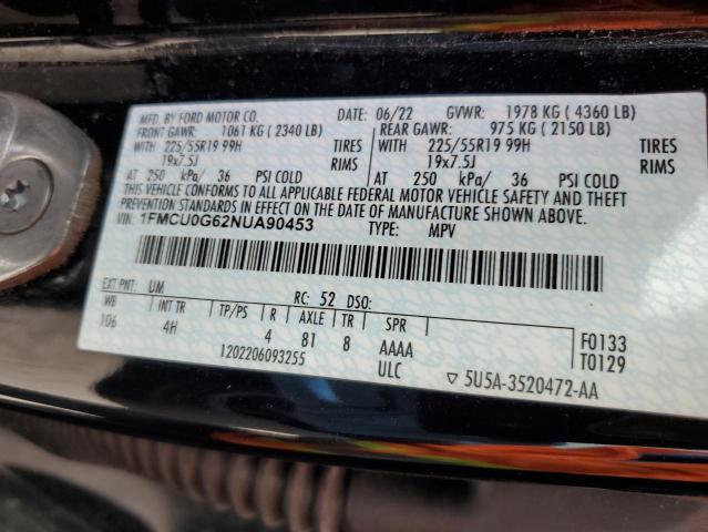 2022 FORD ESCAPE SE - 1FMCU0G62NUA90453