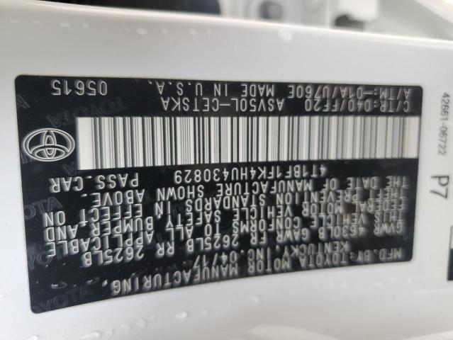 2017 TOYOTA CAMRY LE - 4T1BF1FK4HU430829