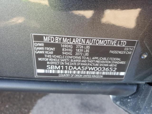2015 MCLAREN AUTOMOTIVE 650S SBM11DAA5FW003652