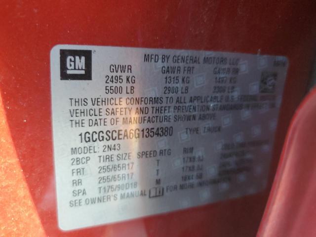 2016 CHEVROLET COLORADO L - 1GCGSCEA6G1354380