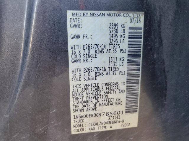 2016 NISSAN FRONTIER S - 1N6AD0ER0GN785601