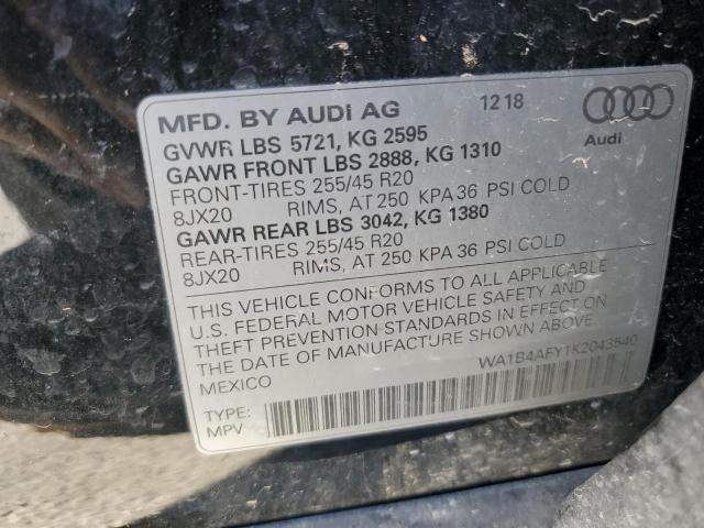 2019 AUDI SQ5 PREMIU WA1B4AFY1K2043540