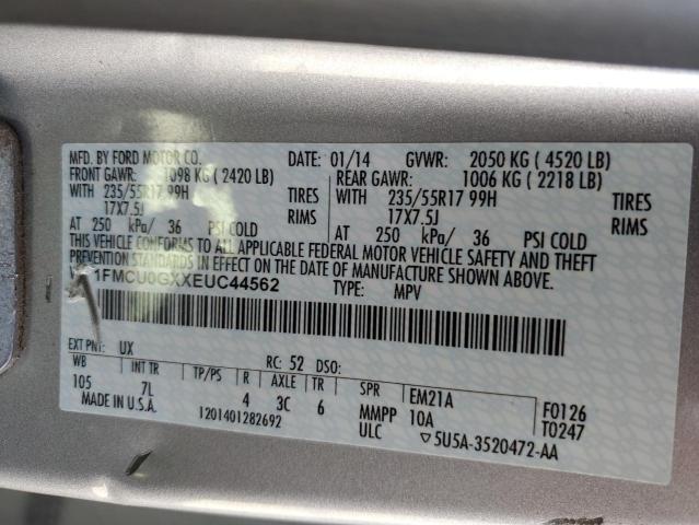 VIN 1FMCU0GXXEUC44562 2014 FORD ESCAPE no.13