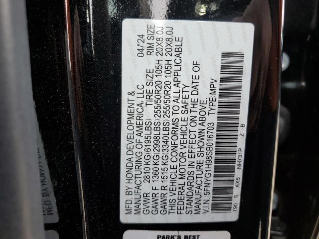 2025 HONDA PILOT BLAC - 5FNYG1H98SB016703