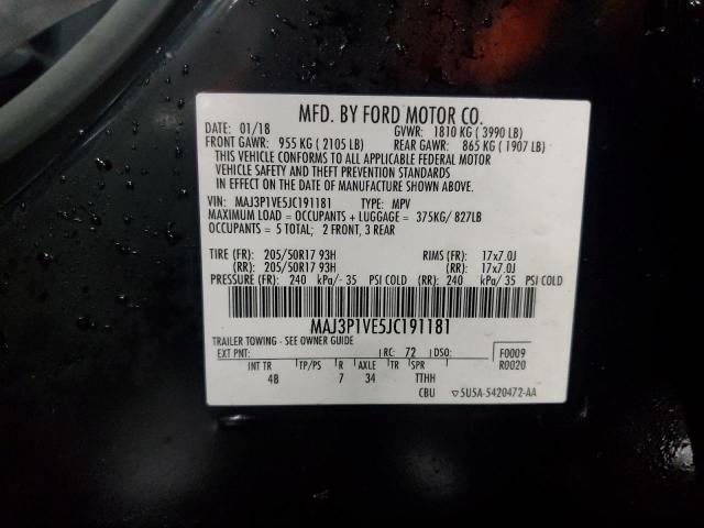 2018 FORD ECOSPORT T - MAJ3P1VE5JC191181