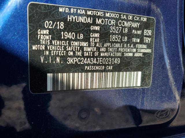 3kpc24a34je023149 - 2018 Hyundai Accent Se - #80966414