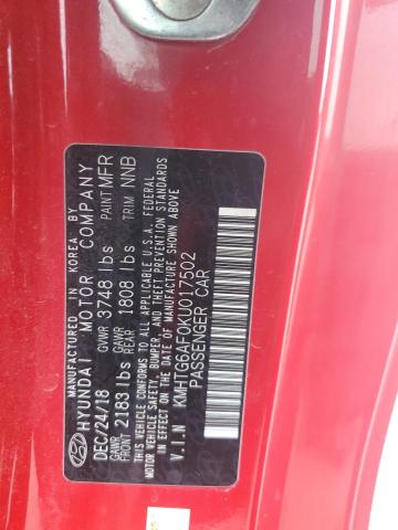 2019 HYUNDAI VELOSTER B - KMHTG6AF0KU017502