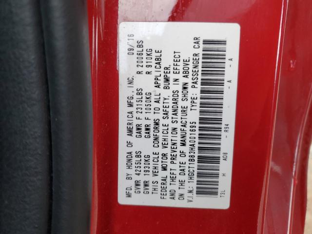 2017 HONDA ACCORD EXL - 1HGCT1B83HA001695