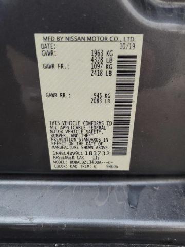 2020 NISSAN ALTIMA S 1N4BL4BV9LC183732