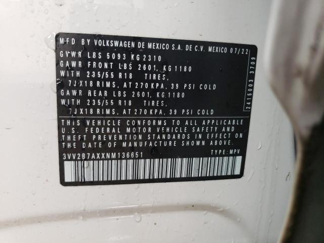 2022 VOLKSWAGEN TIGUAN SE - 3VV2B7AXXNM136651