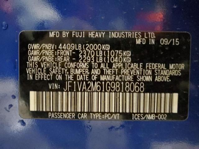 2016 SUBARU WRX STI - JF1VA2M61G9818068