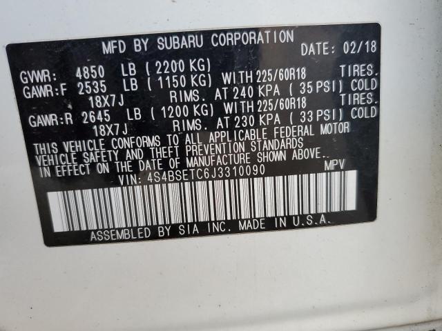 2018 SUBARU OUTBACK TO - 4S4BSETC6J3310090