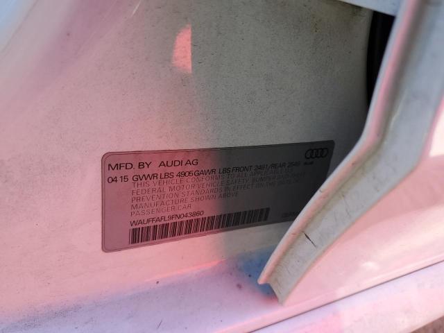 2015 AUDI A4 PREMIUM WAUFFAFL9FN043860
