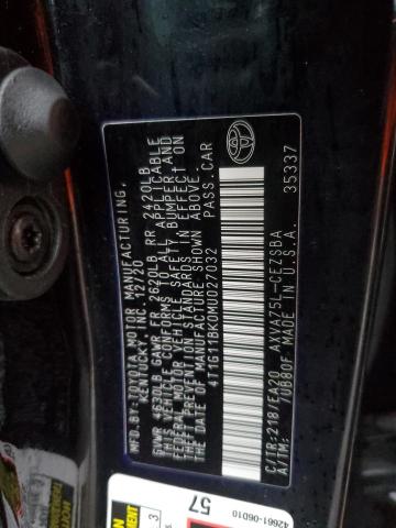 2021 TOYOTA CAMRY SE - 4T1G11BK0MU027032