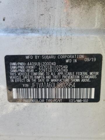 2020 SUBARU WRX - JF1VA1A60L9802954