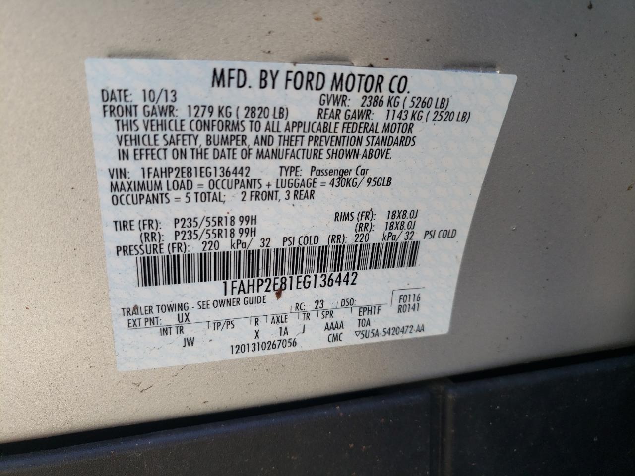 Lot #3009252064 2014 FORD TAURUS SEL