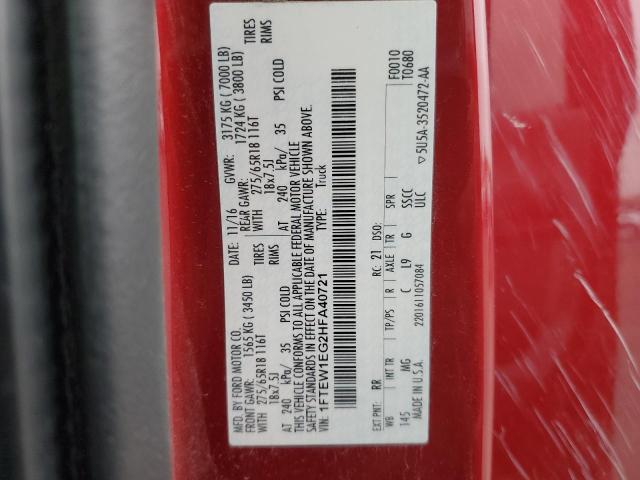 2017 FORD F150 SUPER - 1FTEW1EG2HFA40721