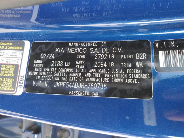 VIN 3KPF54AD3RE760738 2024 KIA FORTE no.12