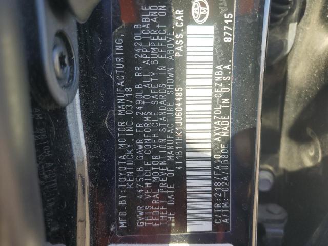 VIN 4T1B11HK1JU604485 2018 Toyota Camry, L no.13