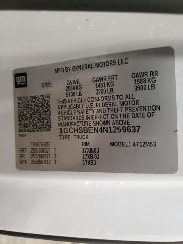 2022 CHEVROLET COLORADO - 1GCHSBEN4N1259637
