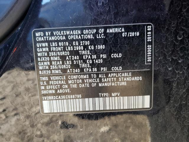 VIN 1V2RR2CA3KC588795 2019 VOLKSWAGEN ATLAS no.14