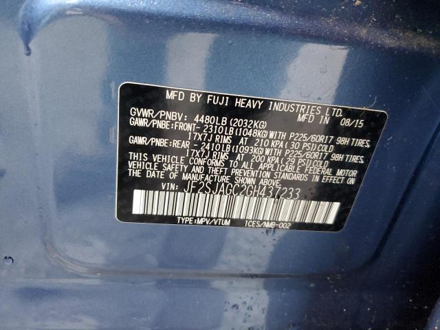 2016 SUBARU FORESTER 2 - JF2SJAGC2GH437233
