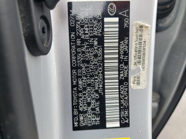 VIN JTHKD5BH0E2183861 2014 LEXUS CT 200 no.14