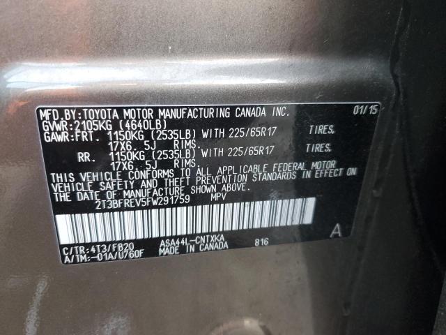 2015 TOYOTA RAV4 LE - 2T3BFREV5FW291759