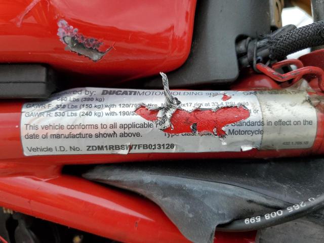 2015 DUCATI MONSTER 12 ZDM1RBSW7FB013126