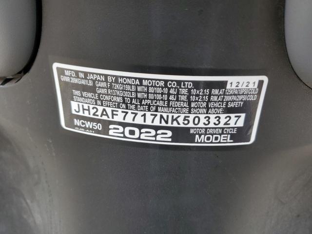2022 HONDA NCW50 JH2AF7717NK503327