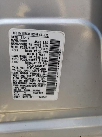 JN8AS5MV3DW125681 2013 NISSAN ROGUE