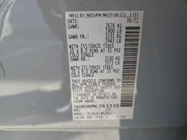 VIN 5N1DR3DH9NC263338 2022 NISSAN PATHFINDER no.13