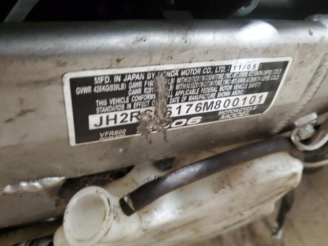 2006 HONDA VFR800 JH2RC46176M800101