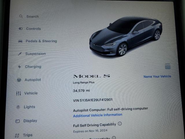 2020 TESLA MODEL S - 5YJSA1E29LF412901