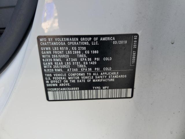 VIN 1V2UR2CA5KC548583 2019 VOLKSWAGEN ATLAS no.13