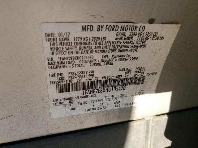 2017 FORD TAURUS SEL - 1FAHP2E8XHG105470