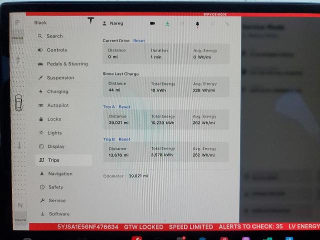 2022 TESLA MODEL S - 5YJSA1E56NF476634