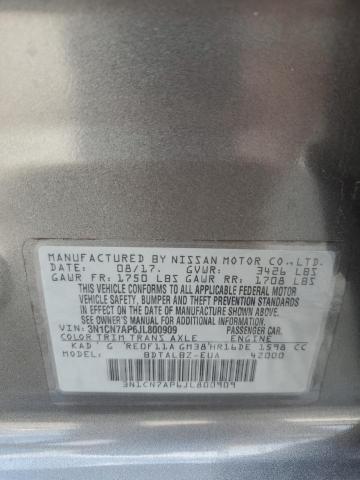 2018 NISSAN VERSA S - 3N1CN7AP6JL800909