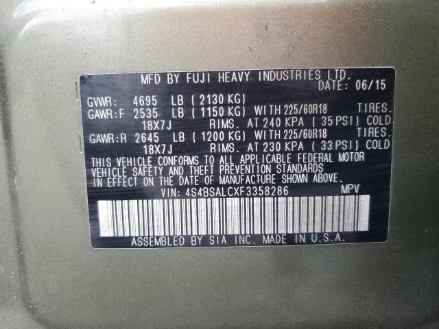 2015 SUBARU OUTBACK 2. - 4S4BSALCXF3358286