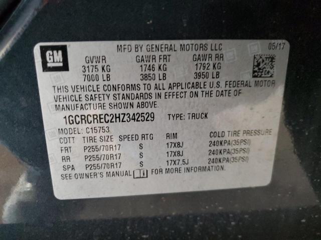 2017 CHEVROLET SILVERADO - 1GCRCREC2HZ342529