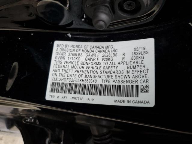 2019 HONDA CIVIC LX - 2HGFC2F65KH569340