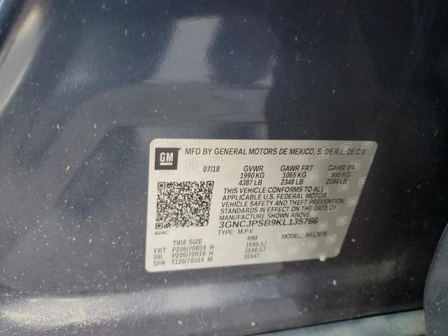 2019 CHEVROLET TRAX 1LT - 3GNCJPSB9KL135766