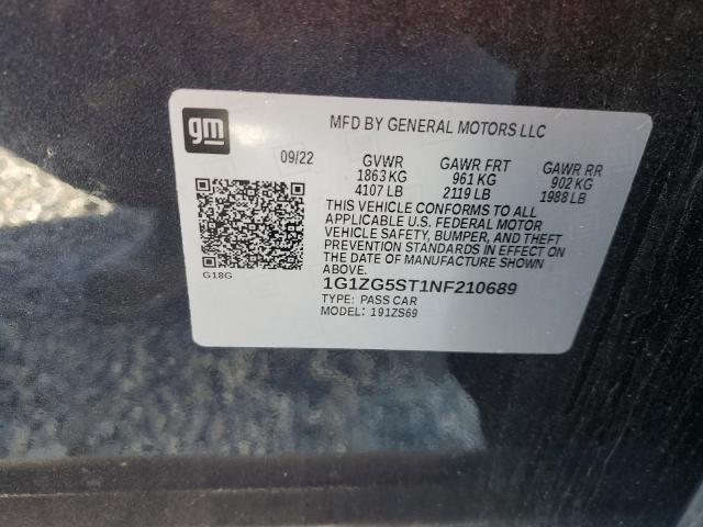 2022 CHEVROLET MALIBU RS - 1G1ZG5ST1NF210689