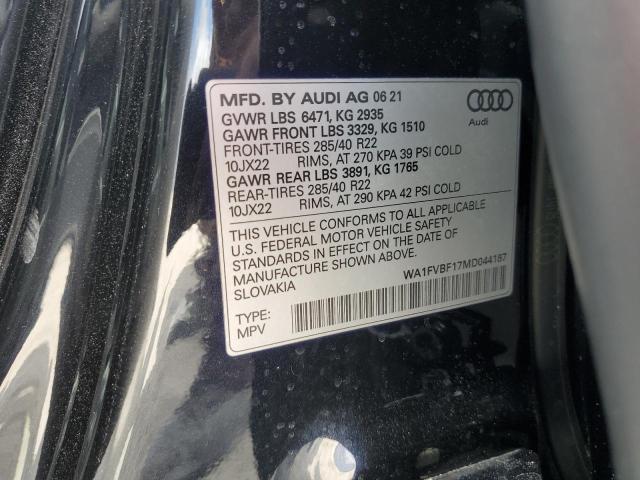 2021 AUDI Q8 PRESTIG WA1FVBF17MD044187